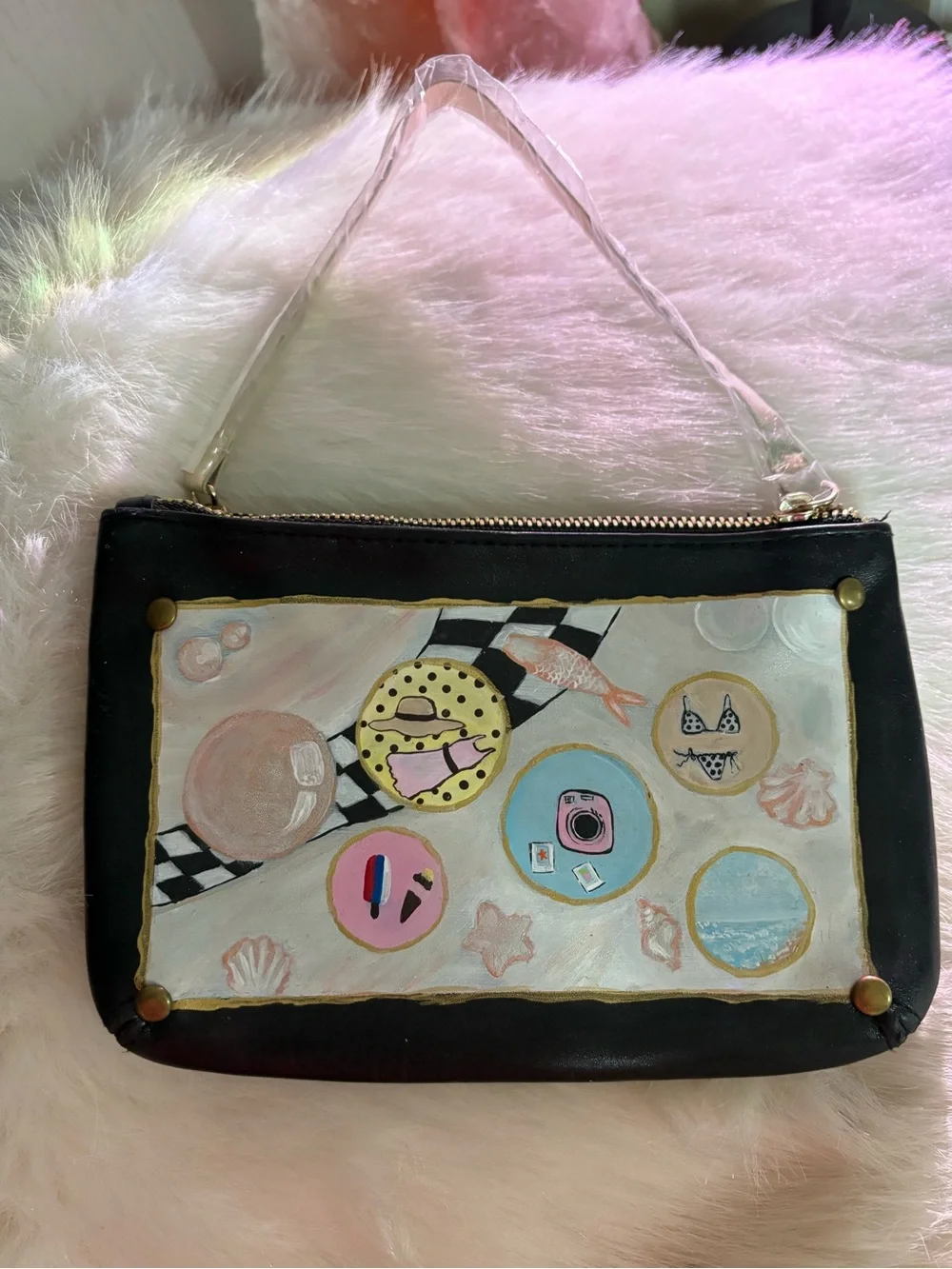 Vintage Versace Parfums Hand-Painted Y2K Mini Bag